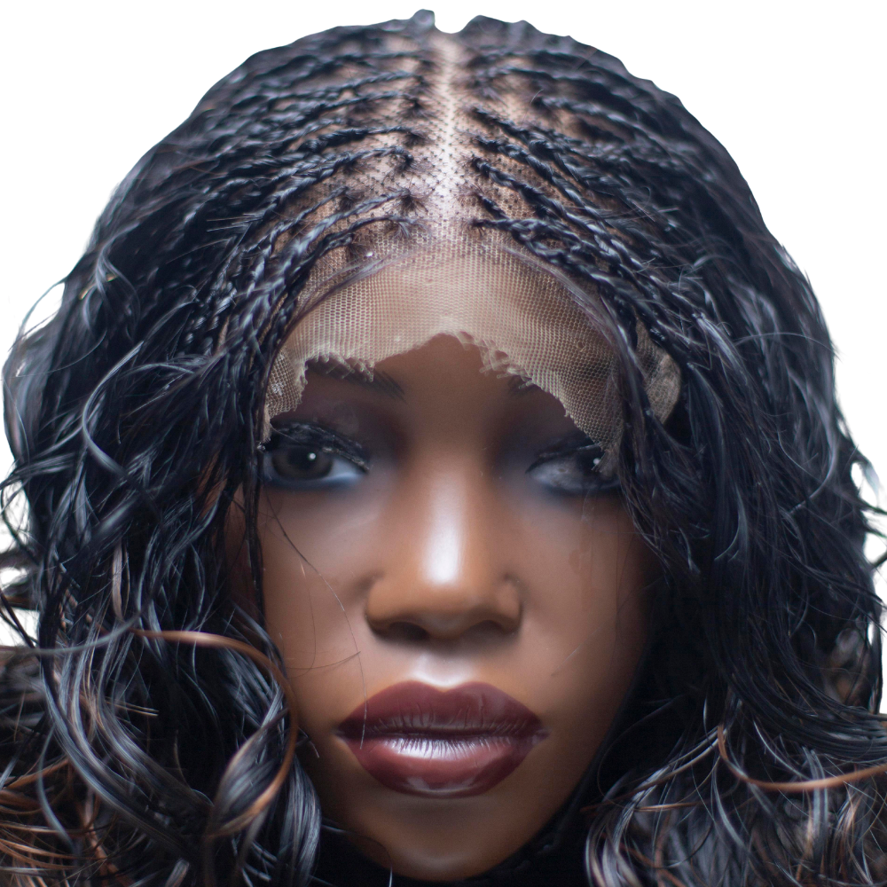 Missy - French Curls Knotless Braids 16" HD 5x5 Lace Closure - P29