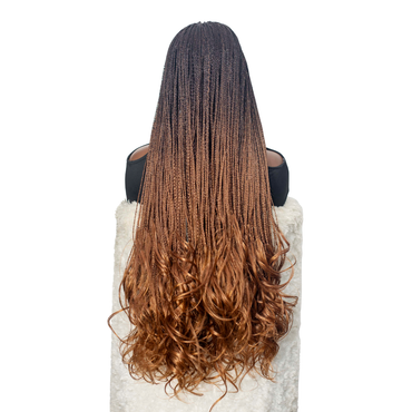 Savannah French Curls Knotless Braids - 30" HD 13x4 Lace Frontal Color OT4/30
