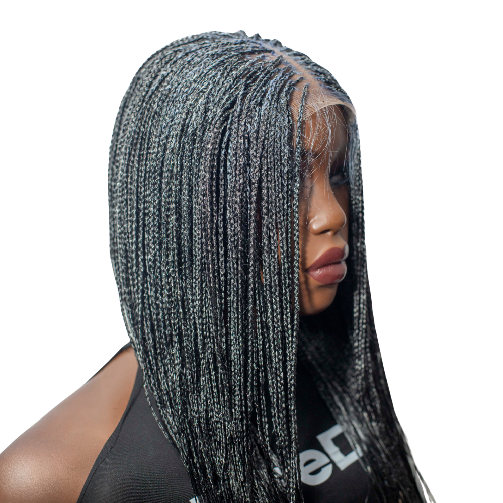 Ashley - 22" 13x4 Lace Frontals grey Knotless Wig