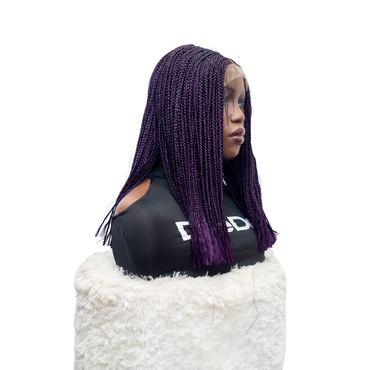 Zoe Blunt Tips Braids - 16” 4x4 Closure Glueless Color Purple