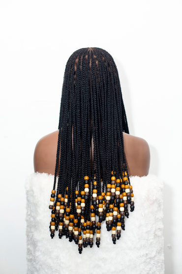 Fulani braids - 22'' 5x5 Glueless Closure HD full lace Natural black