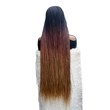 Ashley Bone Straight - 38" HD Frontal Knotless Wig - Color T1B/30/27