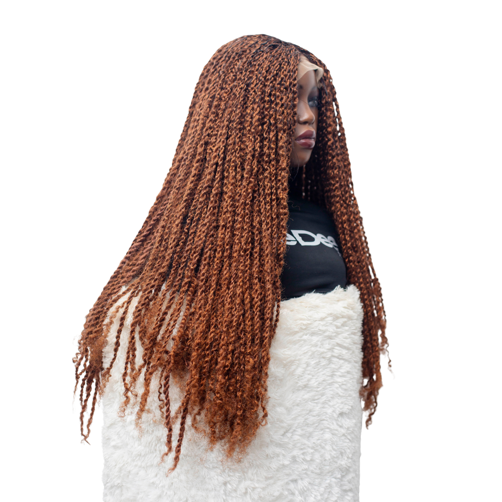 Nelly - Kinky Twist 26" 4x4 Lace Closure Color 30 Brown Wig