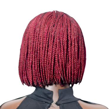 Jessy - Side Part Cornrow Bob 8" HD 13x4 Lace Frontal Wine Color