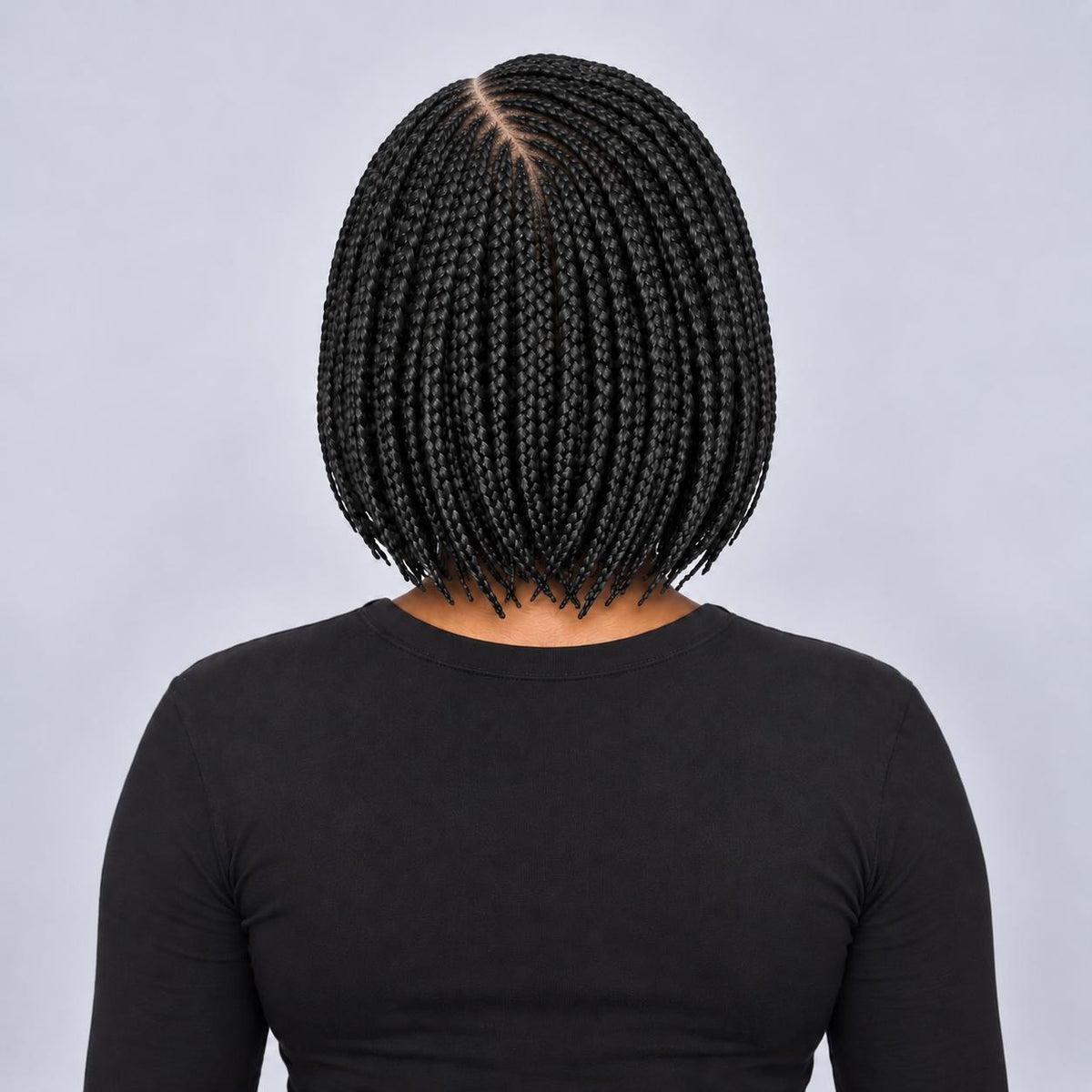 Jessy - Side Part Cornrow Bob 8" HD 13x4 Lace Frontal Black