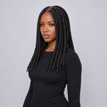 TEYANA - Jumbo Knotless Braids - 16" - HD 360 Full Lace Color Black