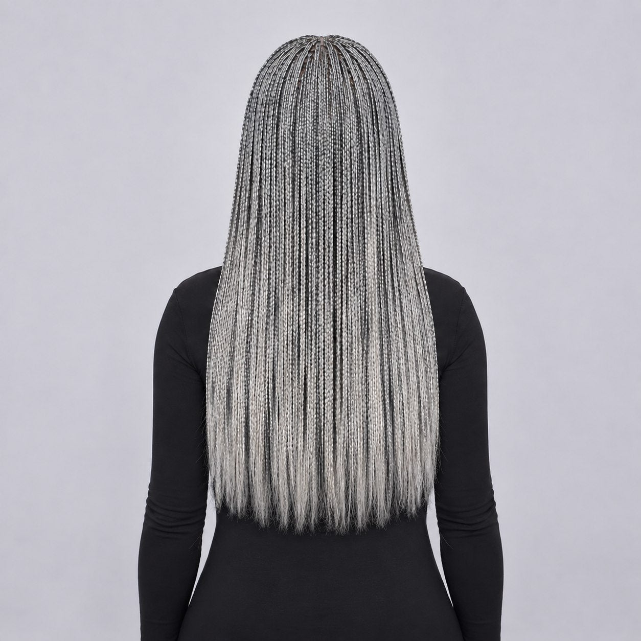 Sheyla Micro Knotless Braids - 22" 13x4 Lace Frontal Grey