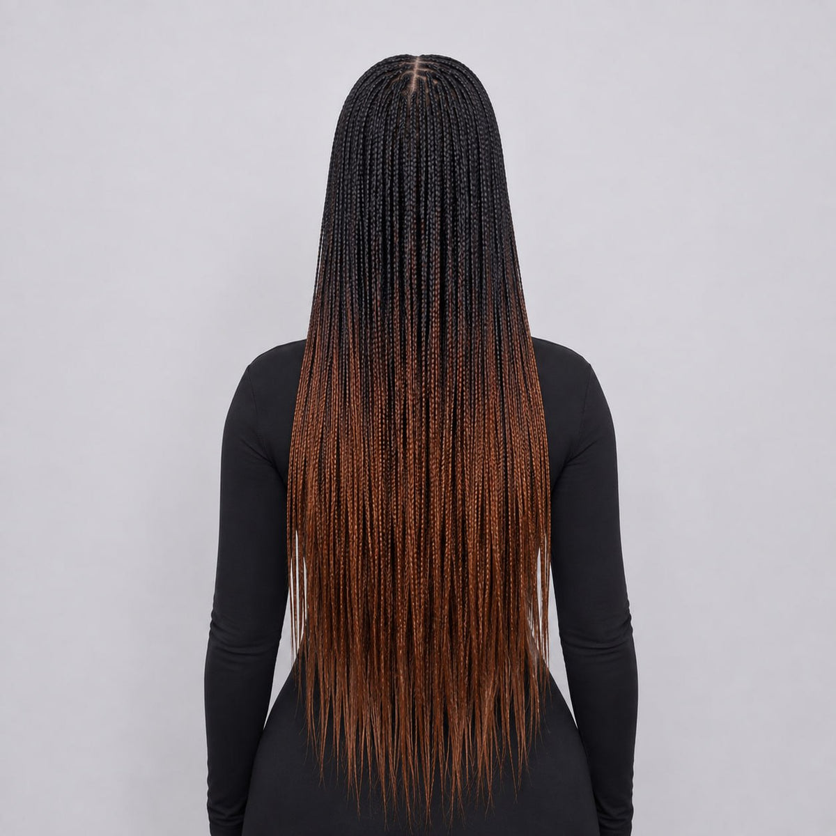 Ashley - Knotless Braids 28" HD 5x5 Lace Closure Color 1b/6