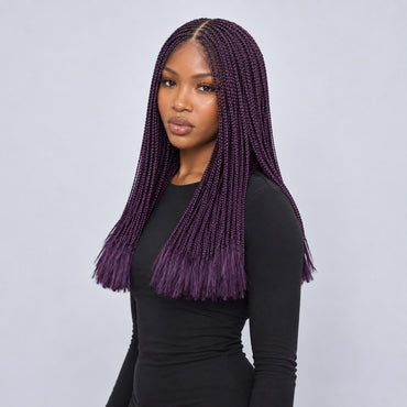 Zoe Blunt Tips Braids - 16” 4x4 Closure Glueless Color Purple