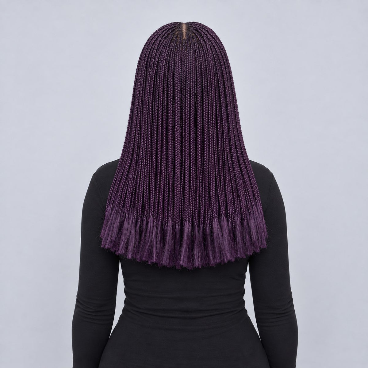 Zoe Blunt Tips Braids - 16” 4x4 Closure Glueless Color Purple