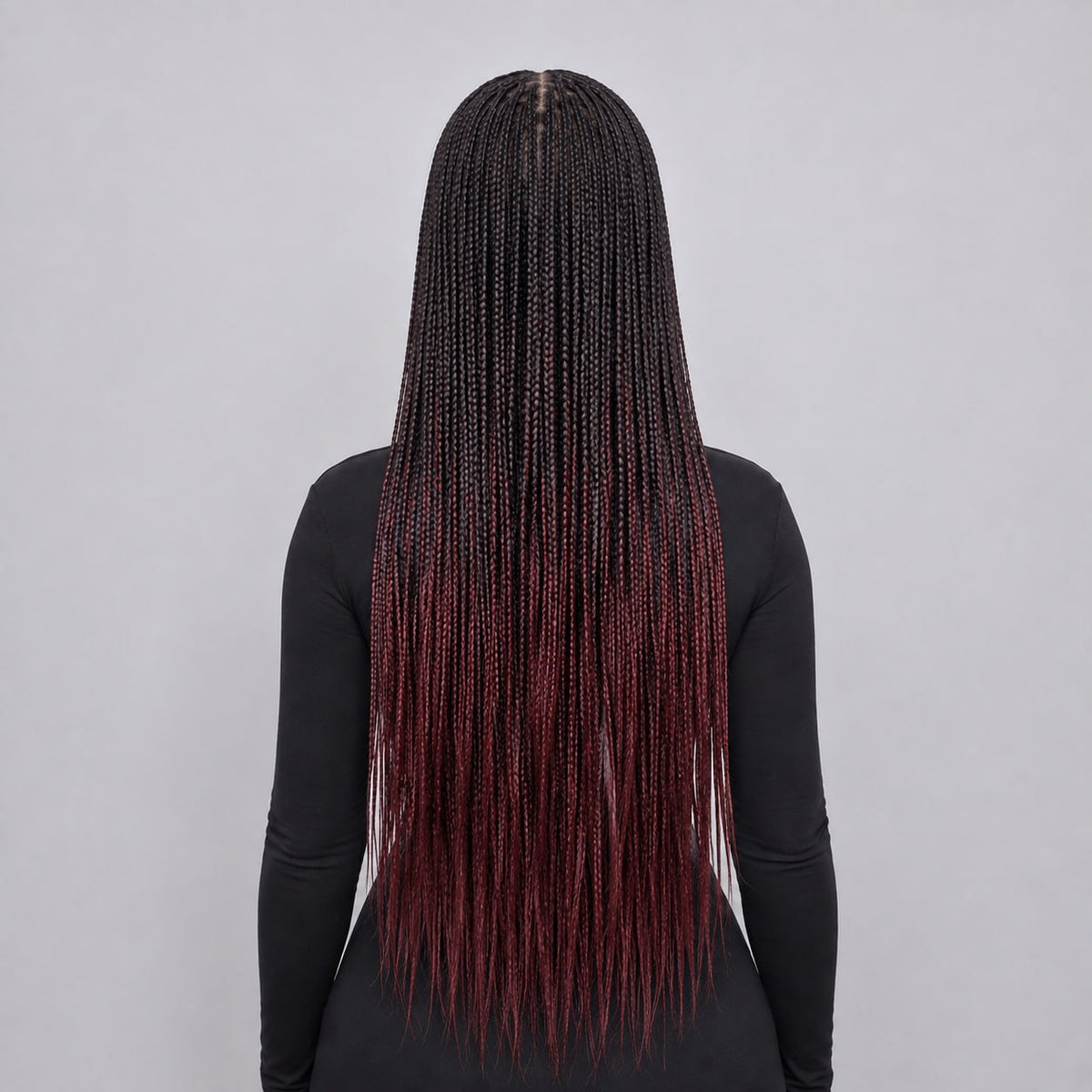 Ashley - Knotless Braids 28" HD 5x5 Lace Closure Color 1B/350