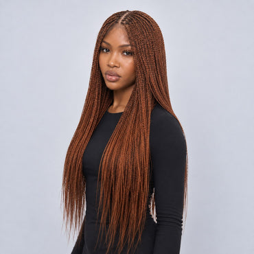 Ashley Knotless braids - 28” 5x5 Glueless Closure HD Color 350/27 Mixed