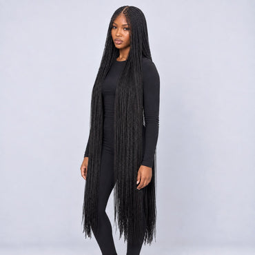 Sheyla Micro Knotless Braids - 54” 5x5 HD Glueless Natural Black