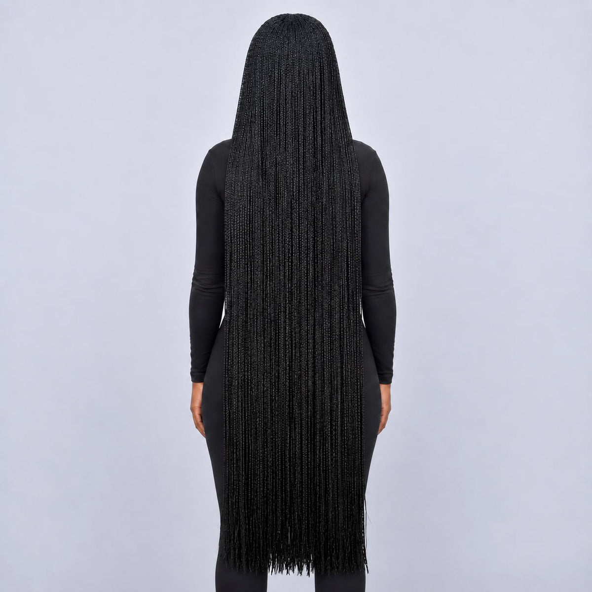 Sheyla Micro Knotless Braids - 54” 5x5 HD Glueless Natural Black