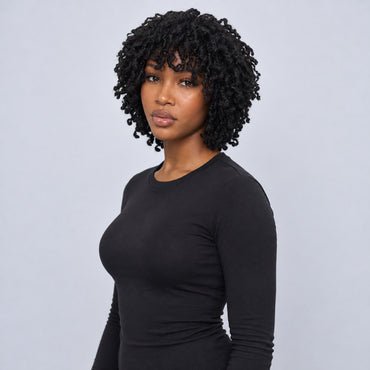 Debby Kinky twist - 8" 5x5 Glueless Closure HD Natural Black