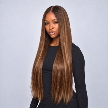 Ally micro nano twist - 30” HD 5x5 Glueless Closure Color 30/27 Mixed