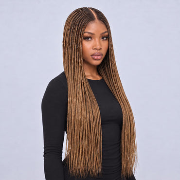 Tiana - Center Part Cornrow 28" HD 13x4 Frontal Color 27 & 30 Mixed