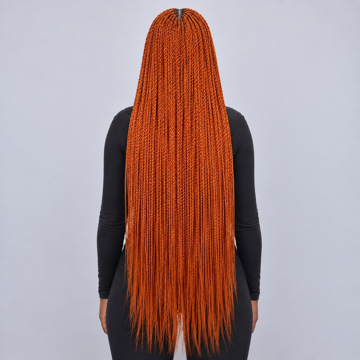 Megan Senegalese Knotless Twist Wig - 40” 5x5 HD Closure Glueless Ginger Color Natural Root