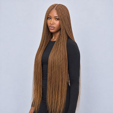 Megan Senegalese Knotless Twist Wig - 40” HD 5x5 HD Closure Glueless Color 30 Brown