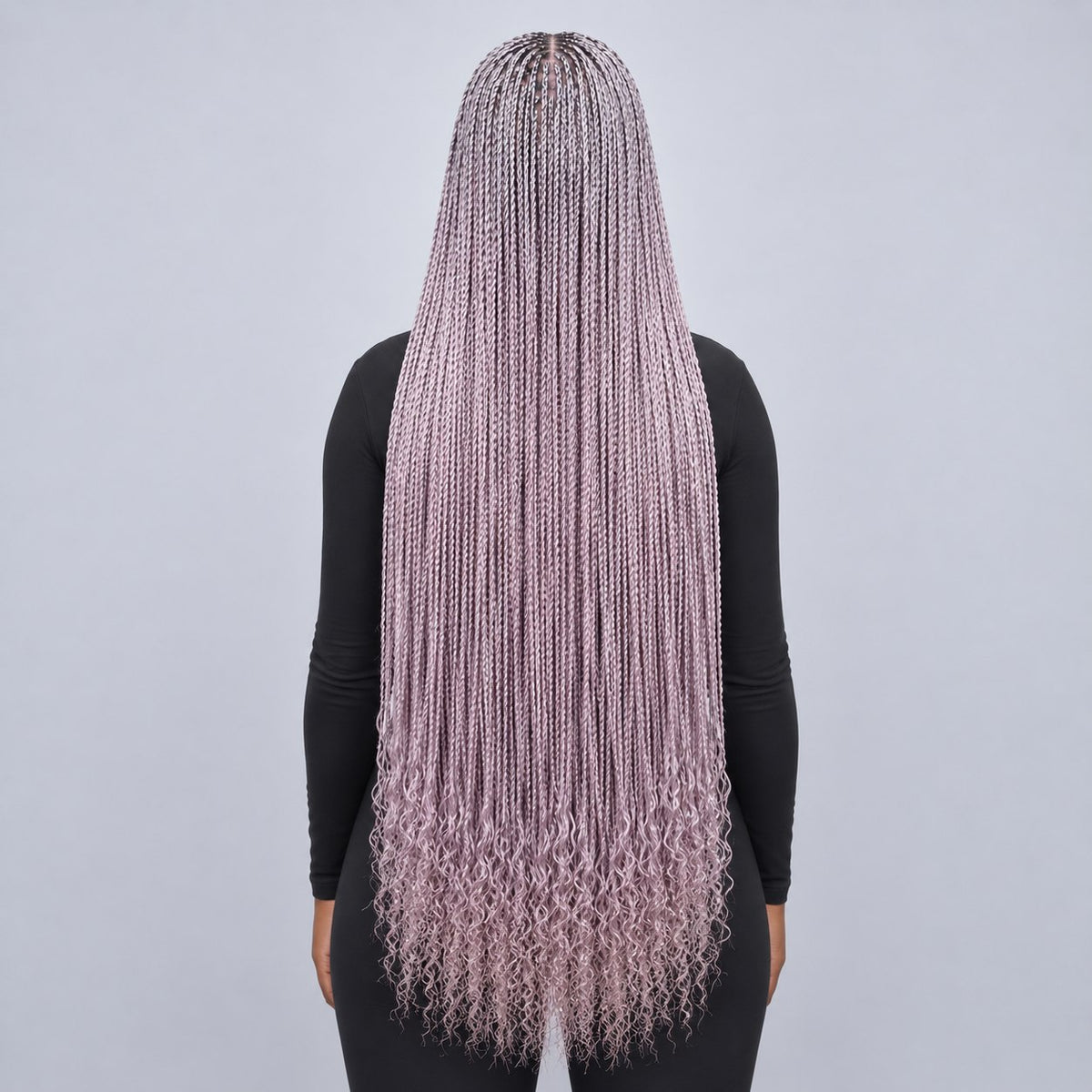 Jasmin Senegalese Twist Wig - 48” 4x4 Closure Glueless Pink with Curly Tips