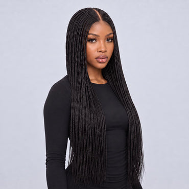 Tiana - Center Cornrow Braids - 26" HD 5x5 Lace Closure Black
