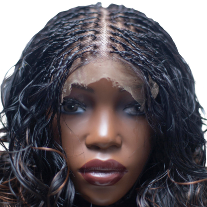 Missy - French Curls Knotless Braids 16" HD 5x5 Lace Closure - P29