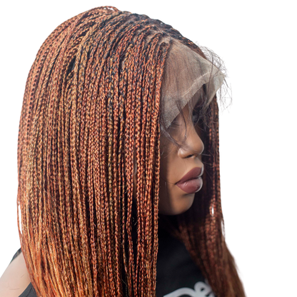 Sheyla Mini Knotless Braids - 22" 13x4 Lace Frontal Color 27/350 Mixed