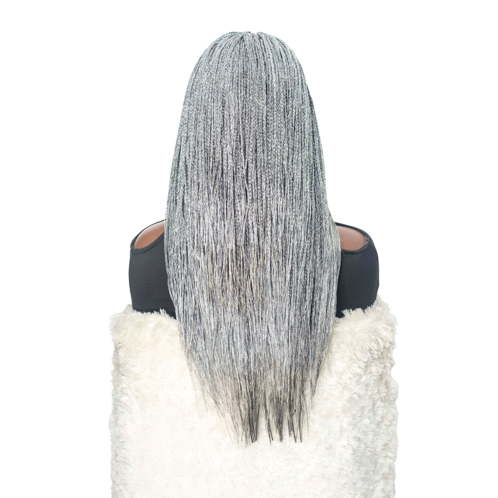 Sheyla Mini Knotless Braids - 22" 13x4 Lace Frontal Grey