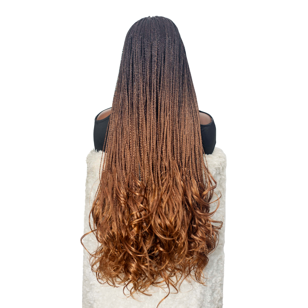 Savannah French Curls Knotless Braids - 30" HD 13x4 Lace Frontal Color OT4/30