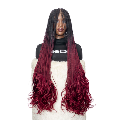 Savannah French Curls - 30" HD 13x4 Lace Frontal Color 1B/Burgundy