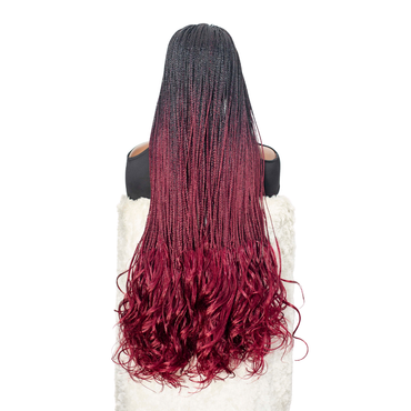 Savannah French Curls - 30" HD 13x4 Lace Frontal Color 1B/Burgundy