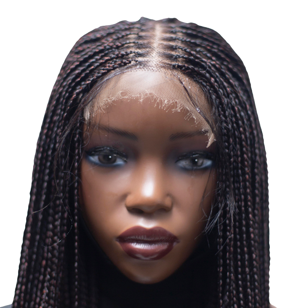 Ashley - Knotless Braids 28" HD 5x5 Lace Closure Color 1B/350