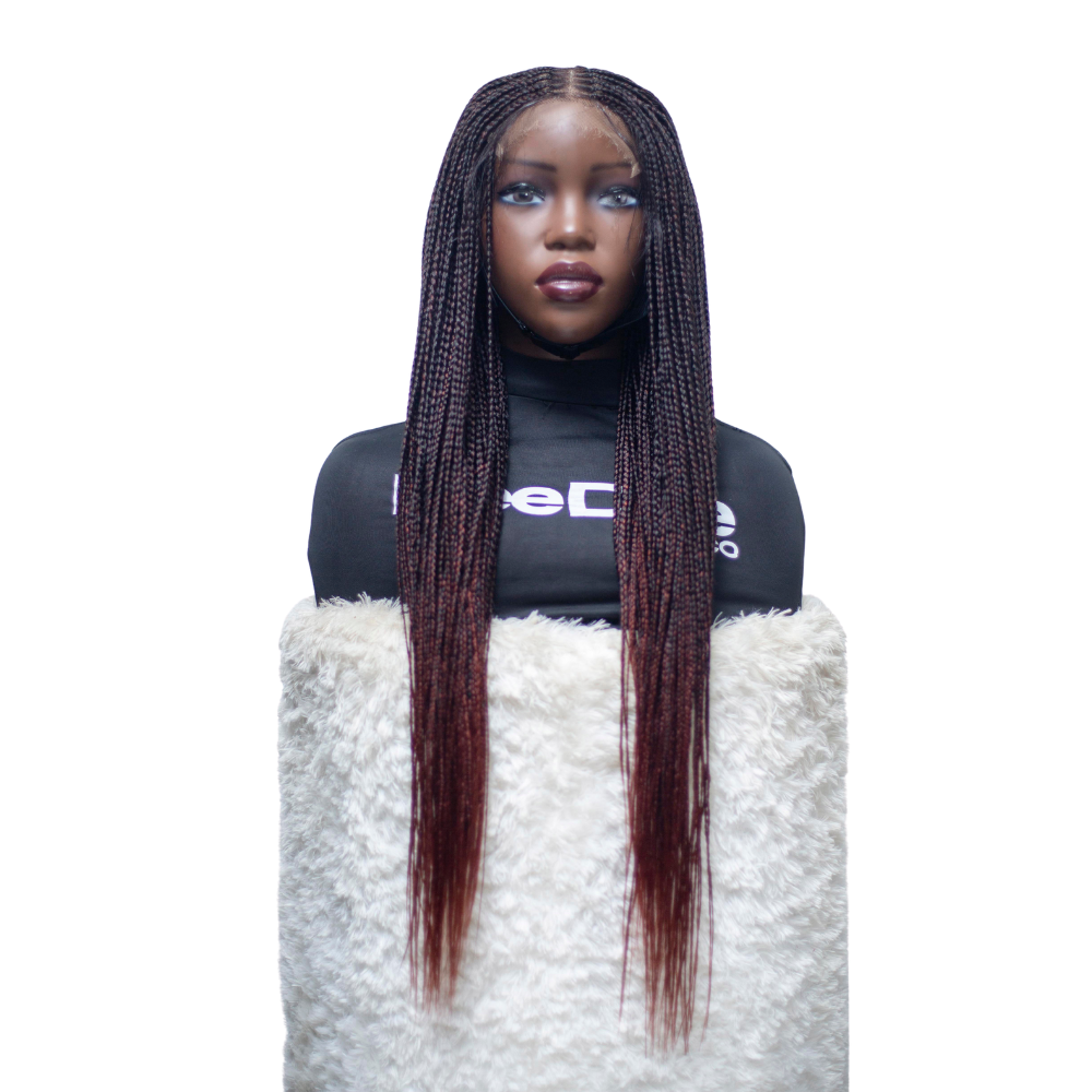 Ashley - Knotless Braids 28" HD 5x5 Lace Closure Color 1B/350