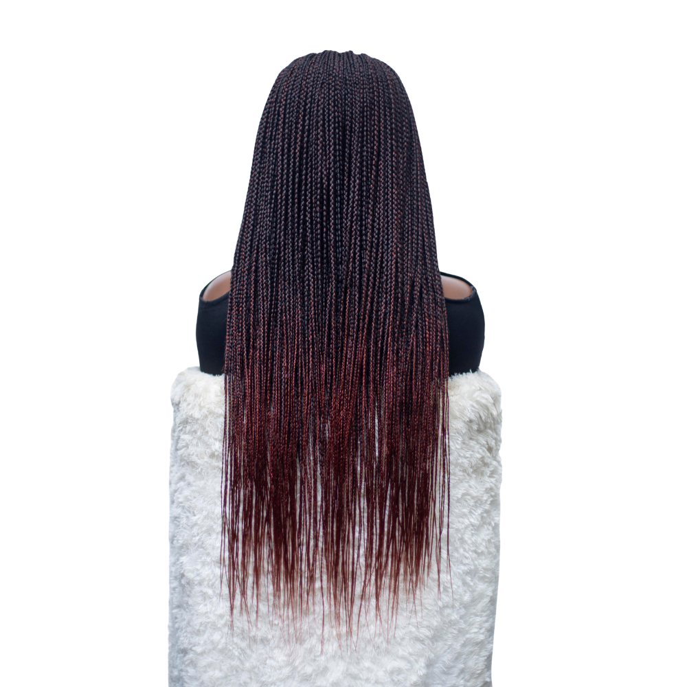 Ashley - Knotless Braids 28" HD 5x5 Lace Closure Color 1B/350