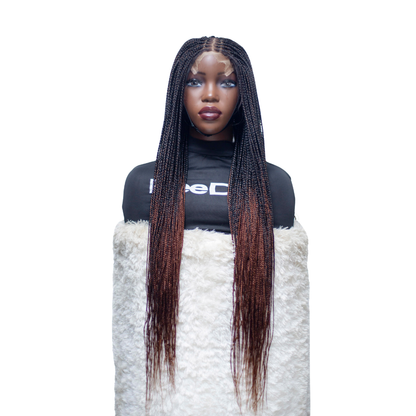 Ashley - Knotless Braids  28" HD 5x5 Lace Closure Color 1B/30