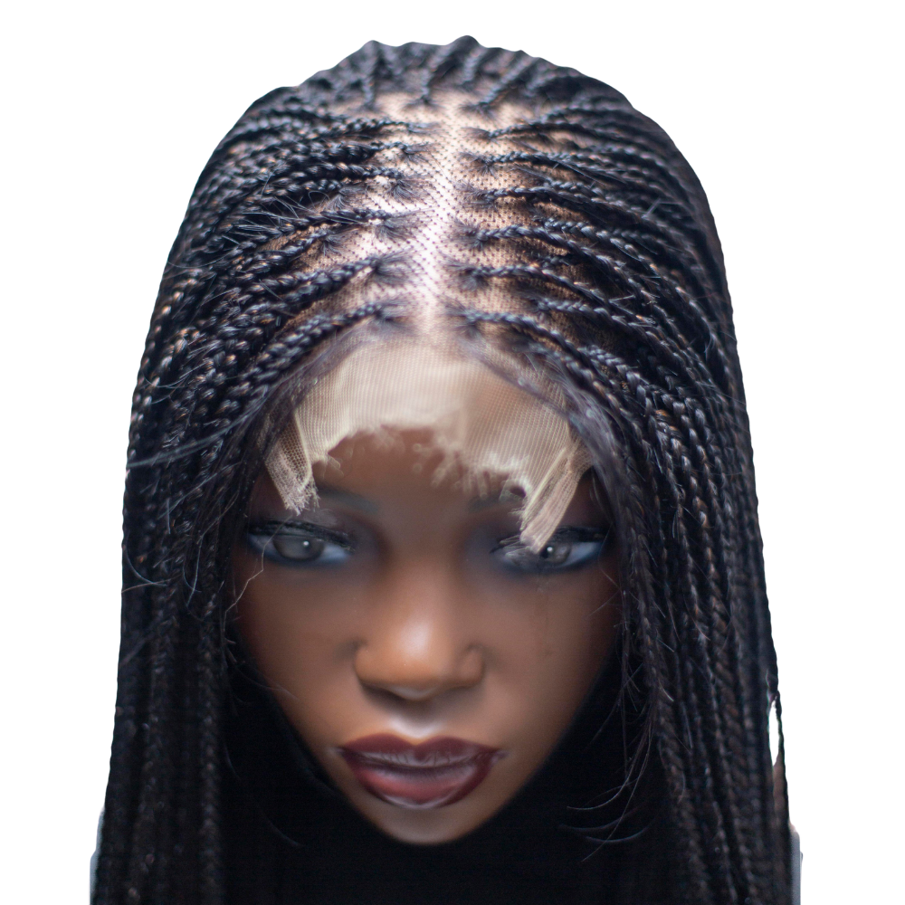 Ashley - Knotless Braids  28" HD 5x5 Lace Closure Color 1B/30