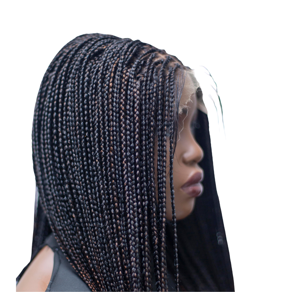 Ashley - Knotless Braids  28" HD 5x5 Lace Closure Color 1B/30