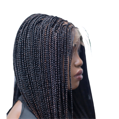 Ashley - Knotless Braids  28" HD 5x5 Lace Closure Color 1B/30