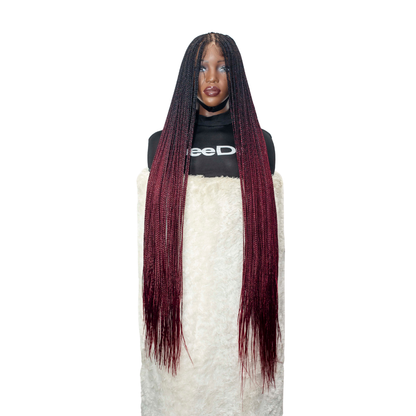 Sheyla - HD 13x4 40" 1B/99J Bone Straight Knotless Braid Wig