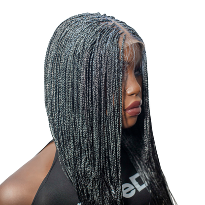 Ashley - 22" 13x4 Lace Frontals grey Knotless Wig