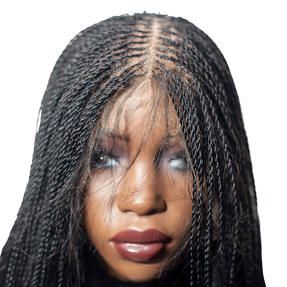 Sarah Mini Knotless Braids - 22" 13x4 Lace Frontal Black colour