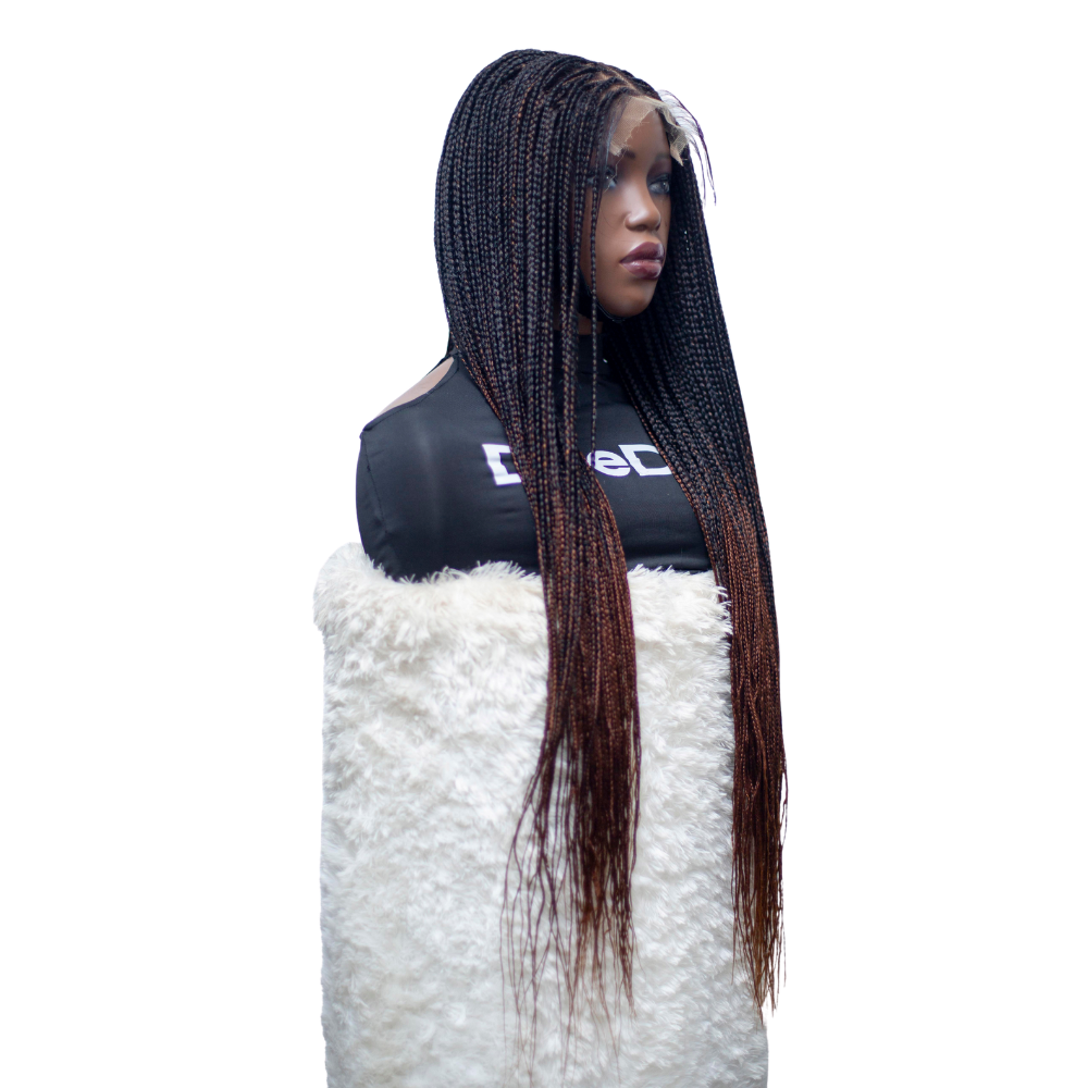 Ashley - Knotless Braids  28" HD 5x5 Lace Closure Color 1B/30
