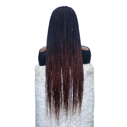 Ashley - Knotless Braids  28" HD 5x5 Lace Closure Color 1B/30