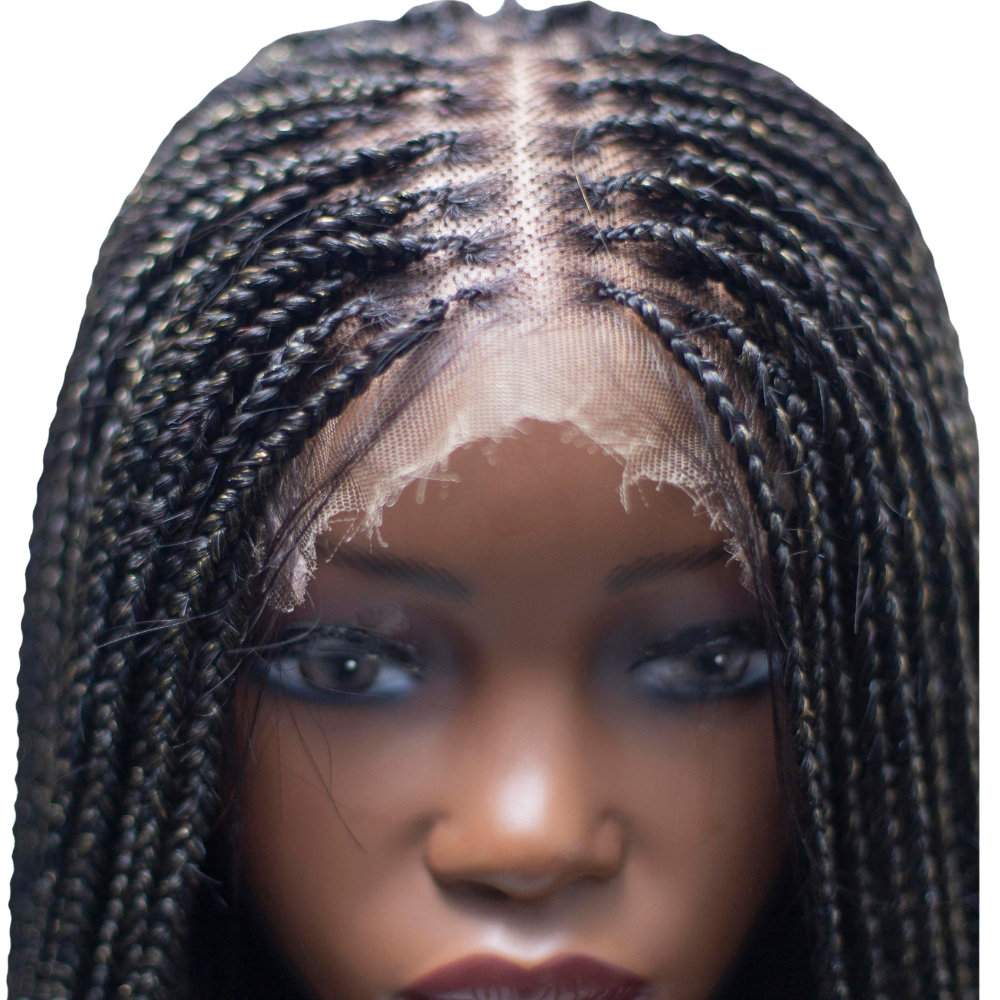 Ashley - Knotless Braids 28" HD 5x5 Lace Closure Color 1B/27