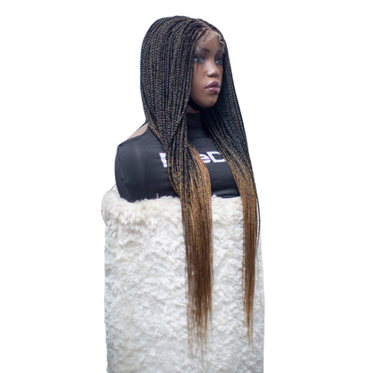 Ashley - Knotless Braids 28" HD 5x5 Lace Closure Color 1B/27