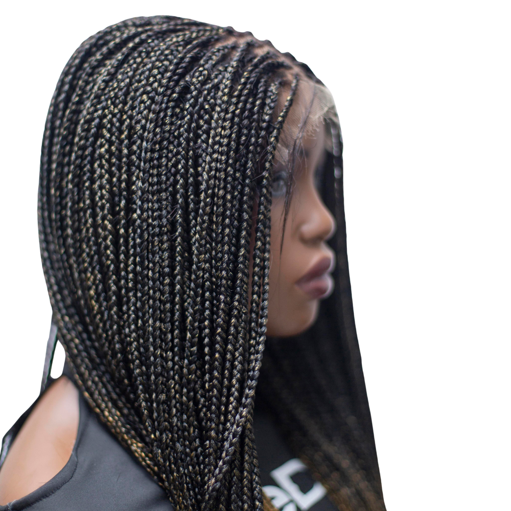Ashley - Knotless Braids 28" HD 5x5 Lace Closure Color 1B/27