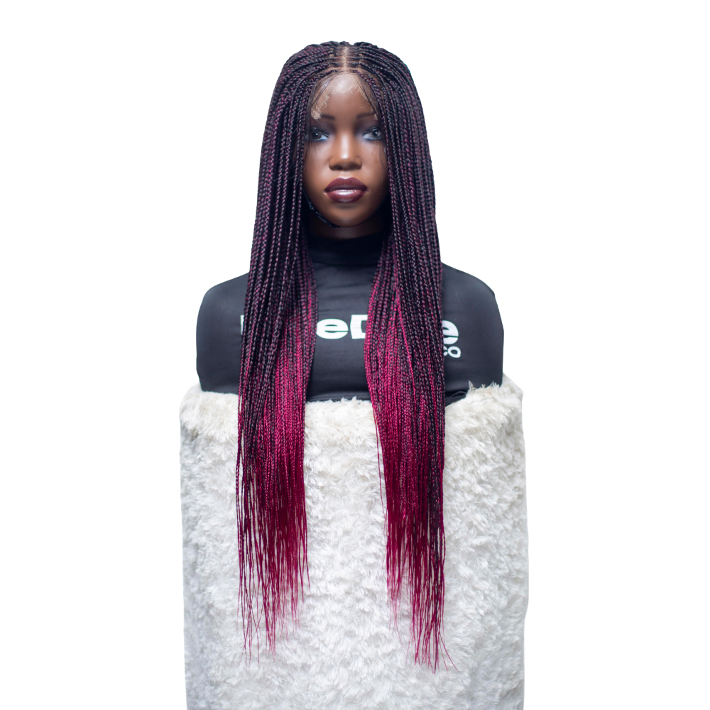 Ashley - Knotless Braids 28" HD 5x5 Lace Closure Color 1B/BUG