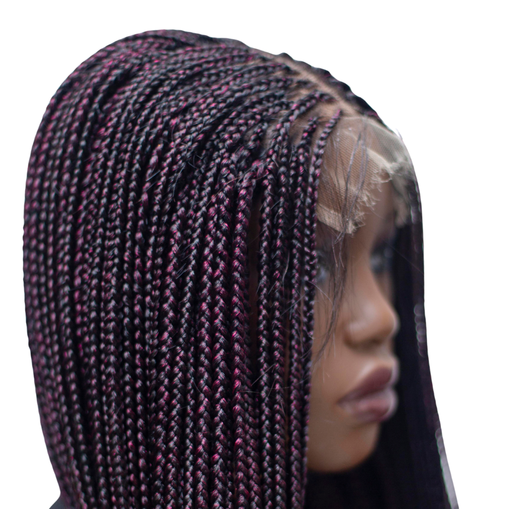 Ashley - Knotless Braids 28" HD 5x5 Lace Closure Color 1B/BUG