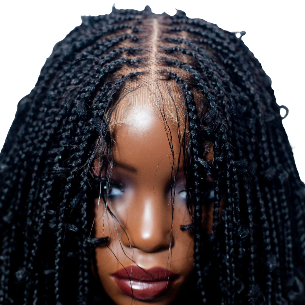 Amanda - Center Part Cornrow Braids 22" HD 4x4 Lace Closure -Color 613