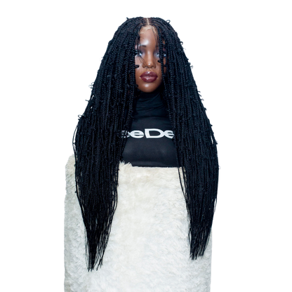 Amanda - Center Part Cornrow Braids 22" HD 4x4 Lace Closure -Color 613